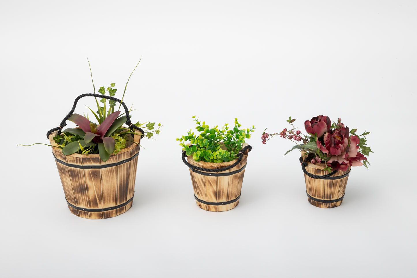 Handmade Rustic Bucket with Rope Handle