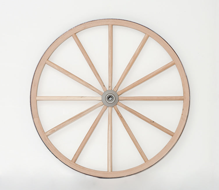 Amish-Made Light Duty Buggy Wheel | Handcrafted Wood Spoke Cart & Wagon Wheel | 18", 20", 24", 28" | Sold as Single, Pair, or Set of 4