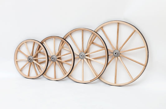Amish-Made Light Duty Buggy Wheel | Handcrafted Wood Spoke Cart & Wagon Wheel | 18", 20", 24", 28" | Sold as Single, Pair, or Set of 4